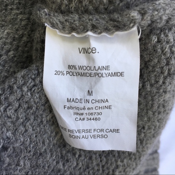 Vince grey 80% wool large button cardigan size M - Picture 9 of 14